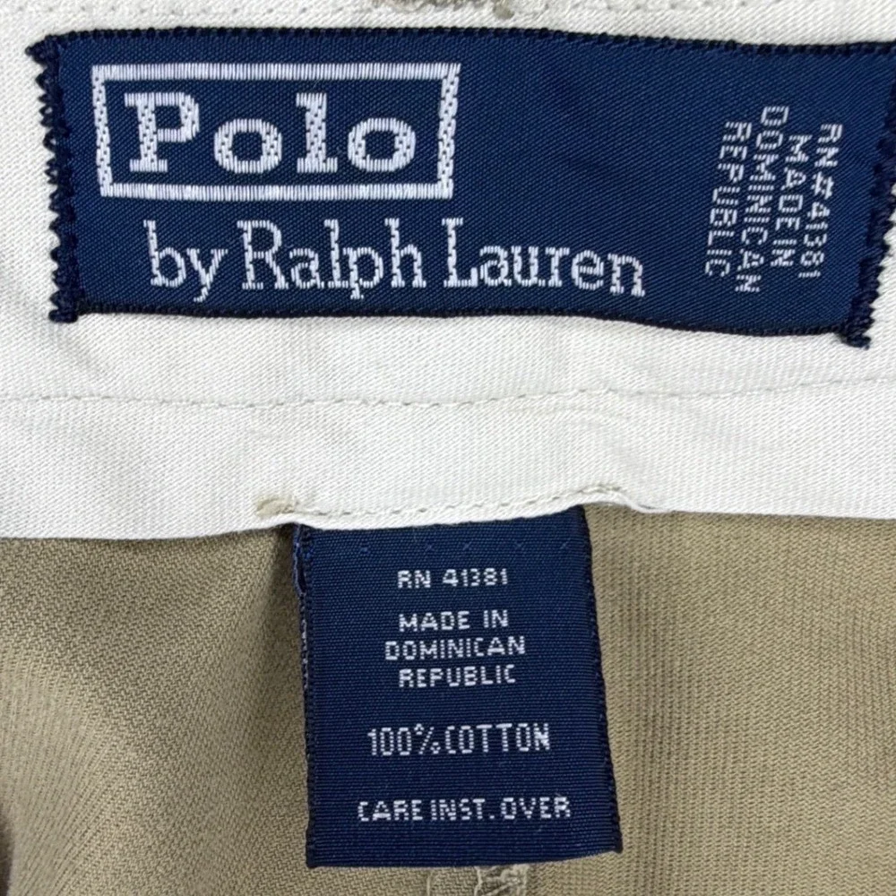 Polo Ralph Lauren Andrew Pant Mens 38x32 Khaki Tan Pleated Chinos Preppy